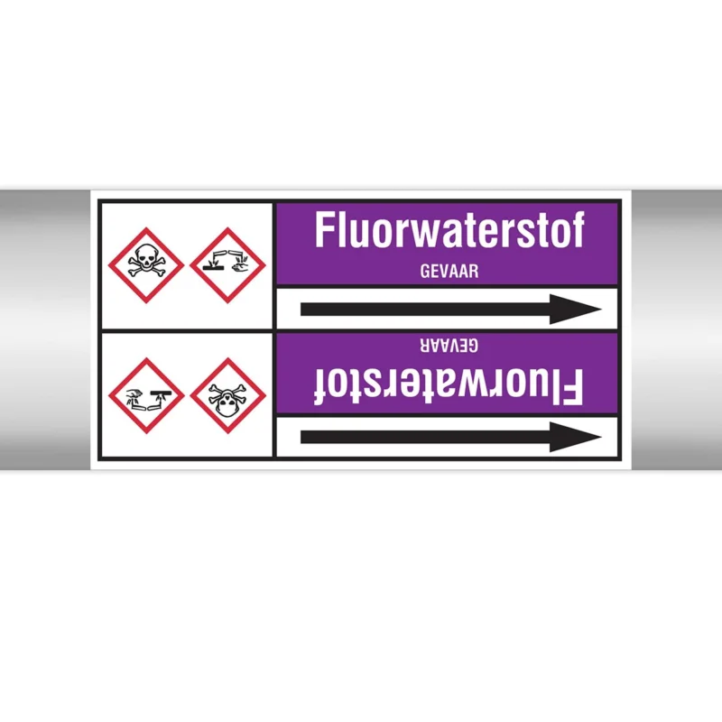 Brady - Rolvorm - Leidingmerkers op doorlopende rol, met pictogrammen - FLUORWATERSTOF127.00 mmX33RL-T2-P21 - N006760 - 86006760 Betaalbaar