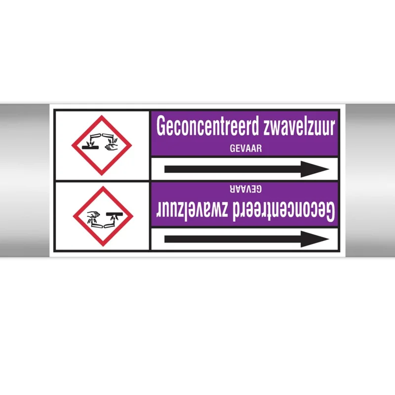 Brady - Rolvorm - Leidingmerkers op doorlopende rol, met pictogrammen - GECONCENTR.ZWAVELZUUR127.00 mmX33RL-T2-P21 - N006782 - 86006782 Koop Online