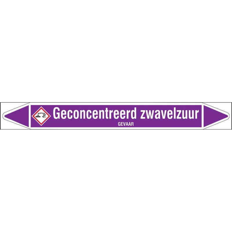 Brady - Rolvorm - Individuele leidingmerkers op rol met geperforeerde pijlen, met pictogrammen - GECONCENTR.ZWAVELZUUR450X52RL-T1-LL-P21 - N006786 - 86006786 Populair