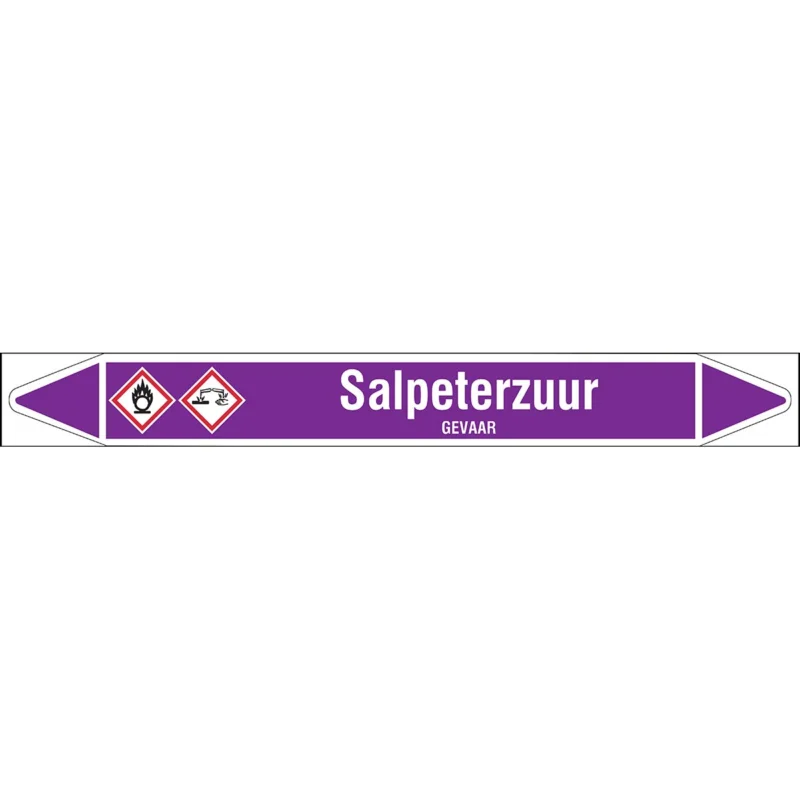 Beperkte Voorraad Brady - Rolvorm - Individuele leidingmerkers op rol met geperforeerde pijlen, met pictogrammen - SALPETERZUUR450X52RL-T1-LL-P21 - N006848 - 86006848