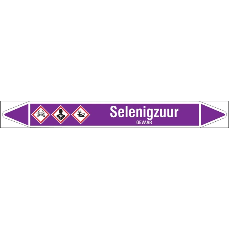 Brady - Rolvorm - Individuele leidingmerkers op rol met geperforeerde pijlen, met pictogrammen - SELENIGZUUR450X52RL-T1-LL-P21 - N006859 - 86006859 Voordeelprijs