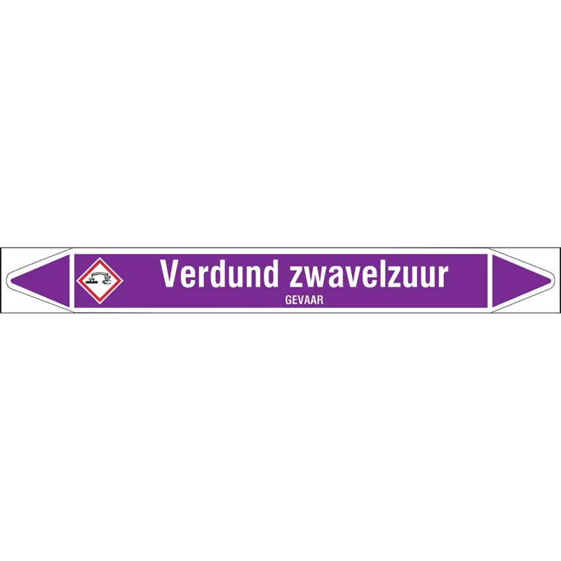 Brady - Rolvorm - Individuele leidingmerkers op rol met geperforeerde pijlen, met pictogrammen - VERDUNDZWAVELZUUR450X52RL-T1-LL-P21 - N006870 - 86006870 Rechtstreeks Van De Fabrikant