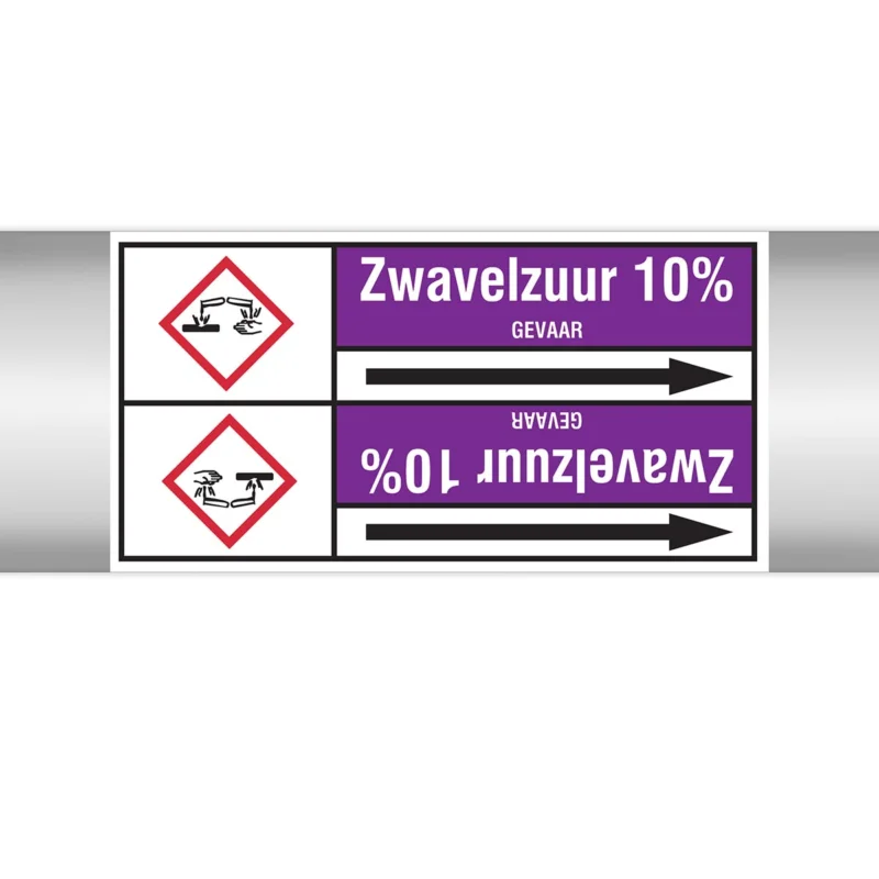 Brady - Rolvorm - Leidingmerkers op doorlopende rol, met pictogrammen - ZWAVELZUUR10%127.00 mmX33RL-T2-P21 - N006955 - 86006955 Lage Kosten
