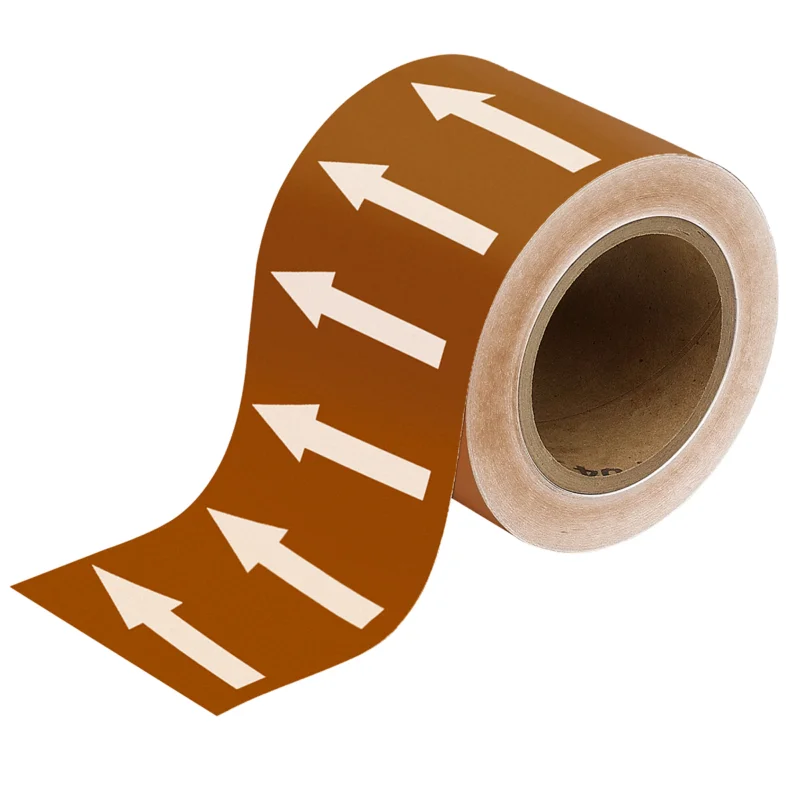 Brady - Leidingmarkering rol - Pijlentape - ARROWTAPE WHITE/BROWN100MMx33M - 275130 - 86275130 Populair