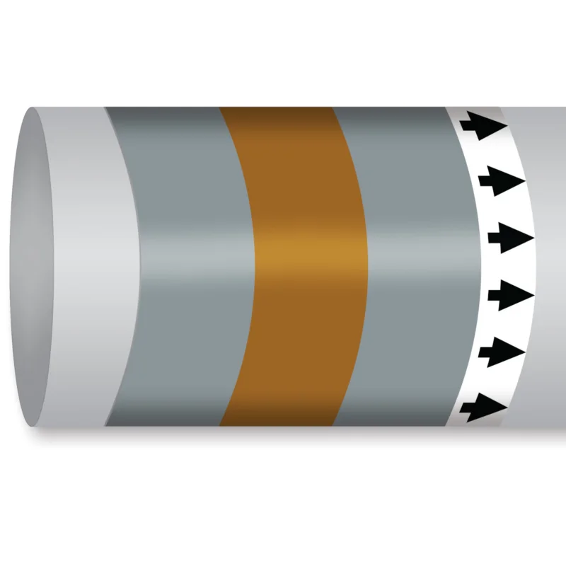Rechtstreeks Van De Fabrikant Leidingmarkering rol - MPM-NONFLAMGAS-300MMX30M-GY/BR/GY-ROLL