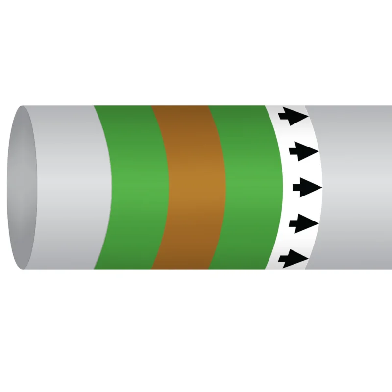 Premium Leidingmarkering rol - MPM-SEAWATER-127MMX30M-GN/BR/GN-ROLL