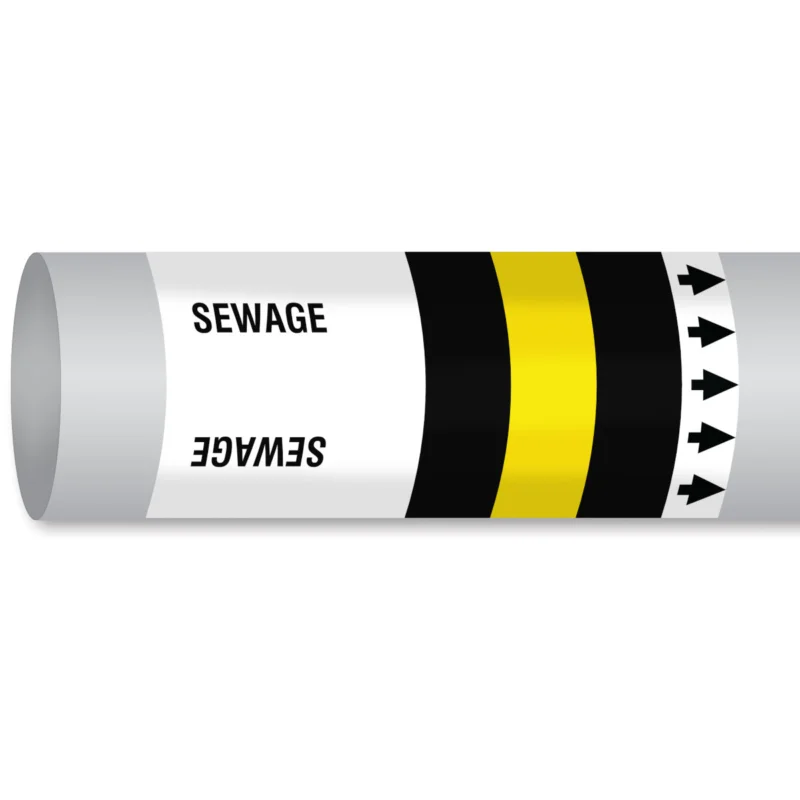 Premium Leidingmarkering rol - MPM-WASTE-400MMX30M-BK/YL/BK-ROLL