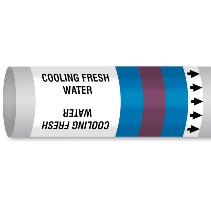 Tijdelijk Beschikbaar Leidingmarkering rol - MPM-WATER-400MMX30M-BL/VT/BL-ROLL