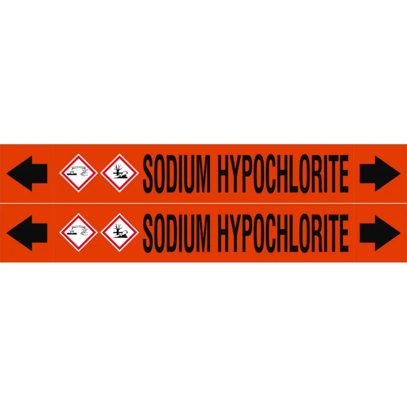 Beperkte Voorraad Leidingmarkering rol - ASMEPM-50X345MM-SODIUM HYPOCHLORITE