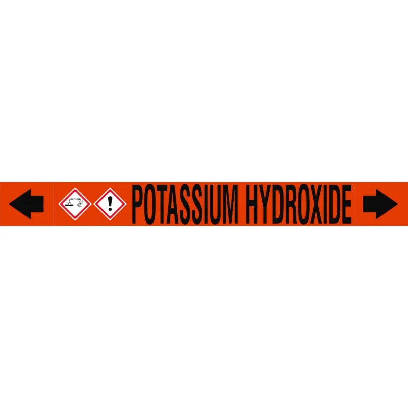 Premium Leidingmarkering rol - ASMEPM-100X920MM-POTASSIUM HYDROXIDE