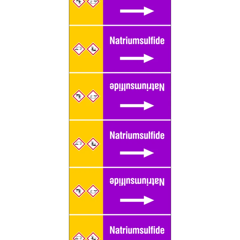 Aanbieding Leidingmarkering rol - ISO20560PM-180X1000-NATRIUMSULFIDE