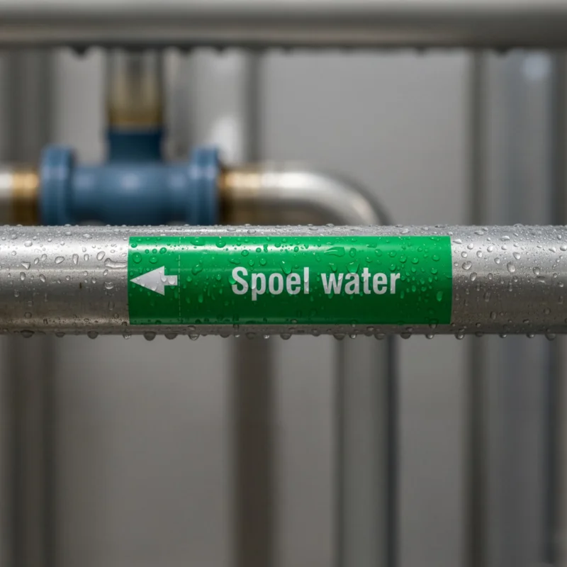 Superprijs Leidingmarkering rol - ISO20560PM-30X115-Spoel water