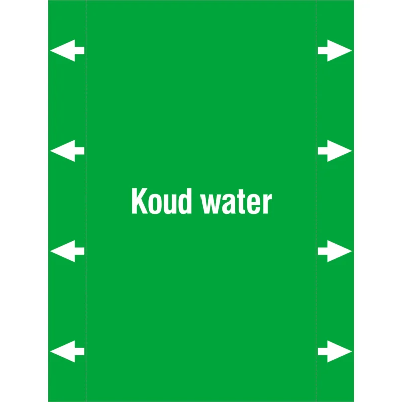 Veilige Betaling Leidingmarkering rol - ISO20560PM-210X160-Koud water