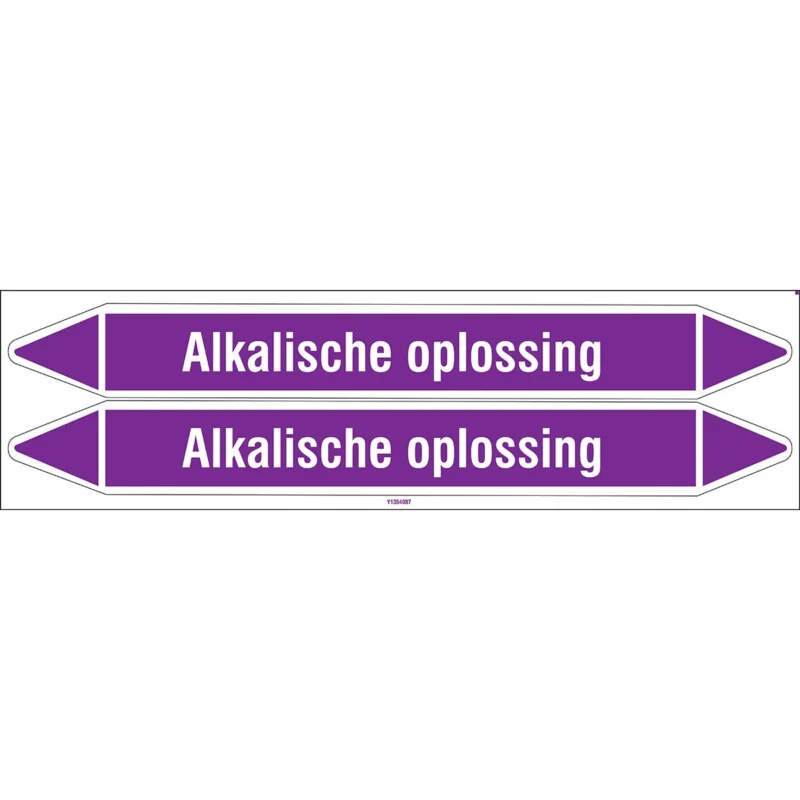 Brady - Standaard - Individuele leidingmerkers op kaart met geperforeerde pijlen, zonder pictogram - ALKALISCHEOPLOSSING450X52CARD-T1-P21 - N003671 - 86003671 Snelle Levering
