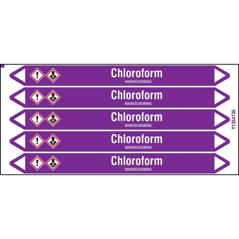 Brady - Standaard - Individuele leidingmerkers op kaart met geperforeerde pijlen, met pictogrammen - CHLOROFORM150X12CARD-T1-P21 - N003783 - 86003783 Alleen Vandaag