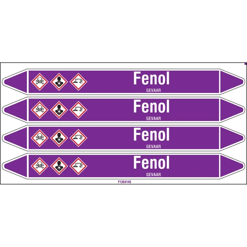 Populair Brady - Standaard - Individuele leidingmerkers op kaart met geperforeerde pijlen, met pictogrammen - FENOL250X26CARD-T1-P21 - N003795 - 86003795