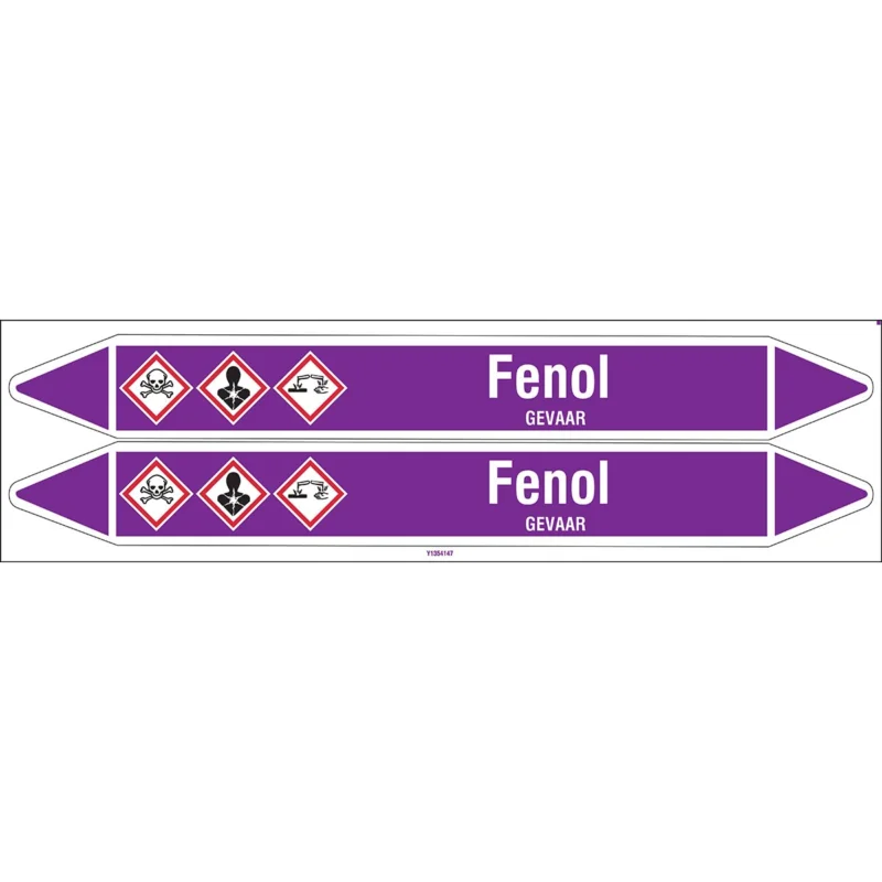 Voordeelprijs Brady - Standaard - Individuele leidingmerkers op kaart met geperforeerde pijlen, met pictogrammen - FENOL450X52CARD-T1-P21 - N003797 - 86003797