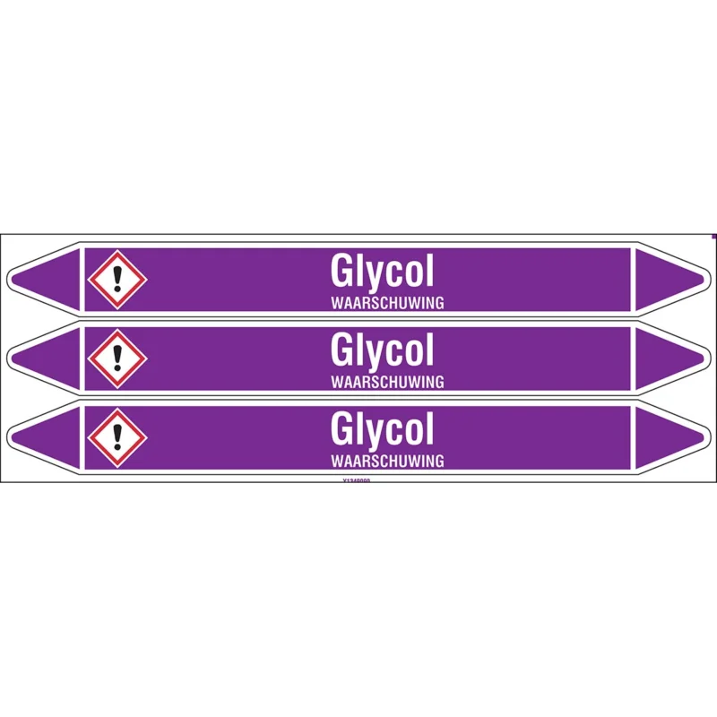 Superprijs Brady - Leidingmarkering kaart - Individuele leidingmerkers op kaart met geperforeerde pijlen, met pictogrammen - GLYCOL355X37CARD-T1-P21 - N003807 - 86003807