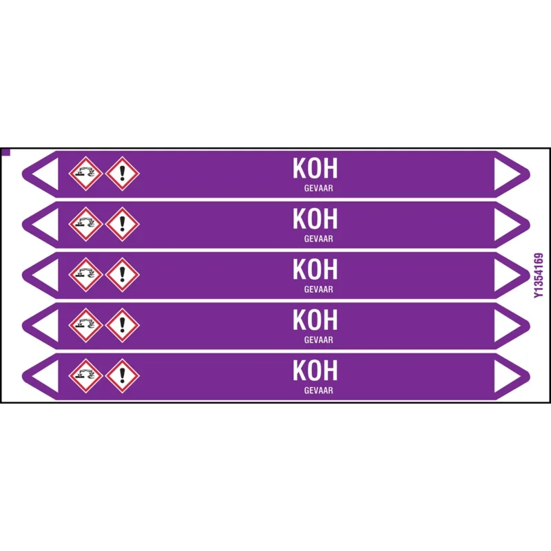 Brady - Standaard - Individuele leidingmerkers op kaart met geperforeerde pijlen, met pictogrammen - KOH150X12CARD-T1-P21 - N003858 - 86003858 Weekendaanbieding