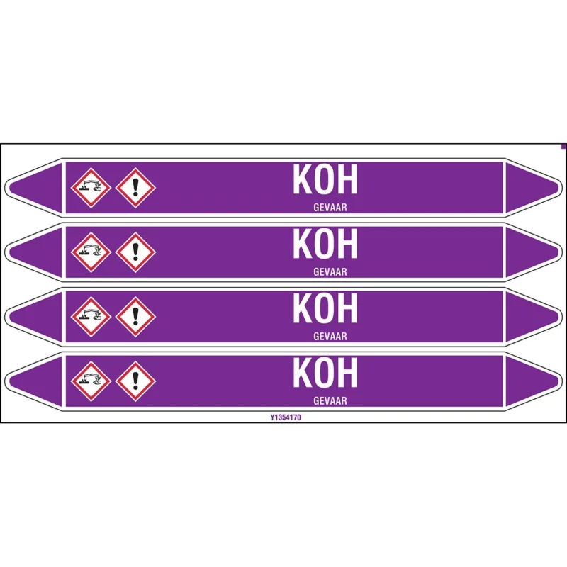 Brady - Standaard - Individuele leidingmerkers op kaart met geperforeerde pijlen, met pictogrammen - KOH250X26CARD-T1-P21 - N003859 - 86003859 Koopje