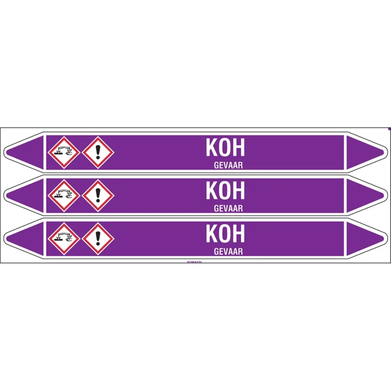Brady - Standaard - Individuele leidingmerkers op kaart met geperforeerde pijlen, met pictogrammen - KOH355X37CARD-T1-P21 - N003860 - 86003860 Laatste Versie
