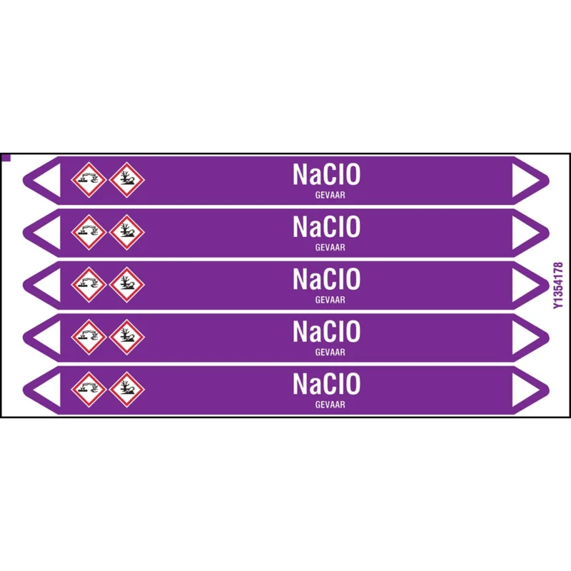 Brady - Standaard - Individuele leidingmerkers op kaart met geperforeerde pijlen, met pictogrammen - NACIO150X12CARD-T1-P21 - N003889 - 86003889 Merkproduct
