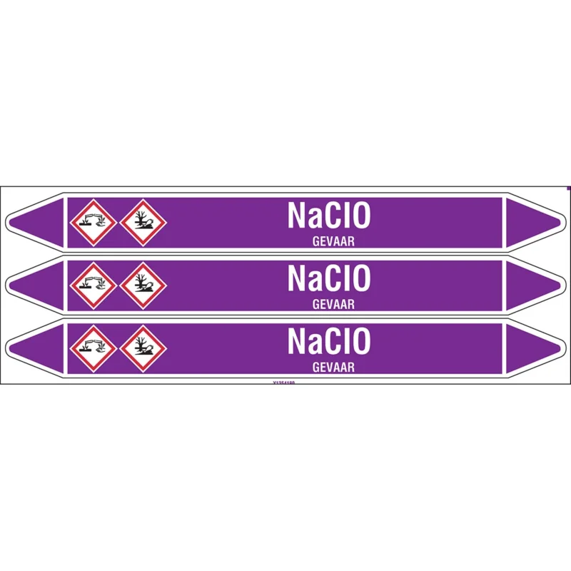 Brady - Standaard - Individuele leidingmerkers op kaart met geperforeerde pijlen, met pictogrammen - NACIO355X37CARD-T1-P21 - N003891 - 86003891 Op = Op