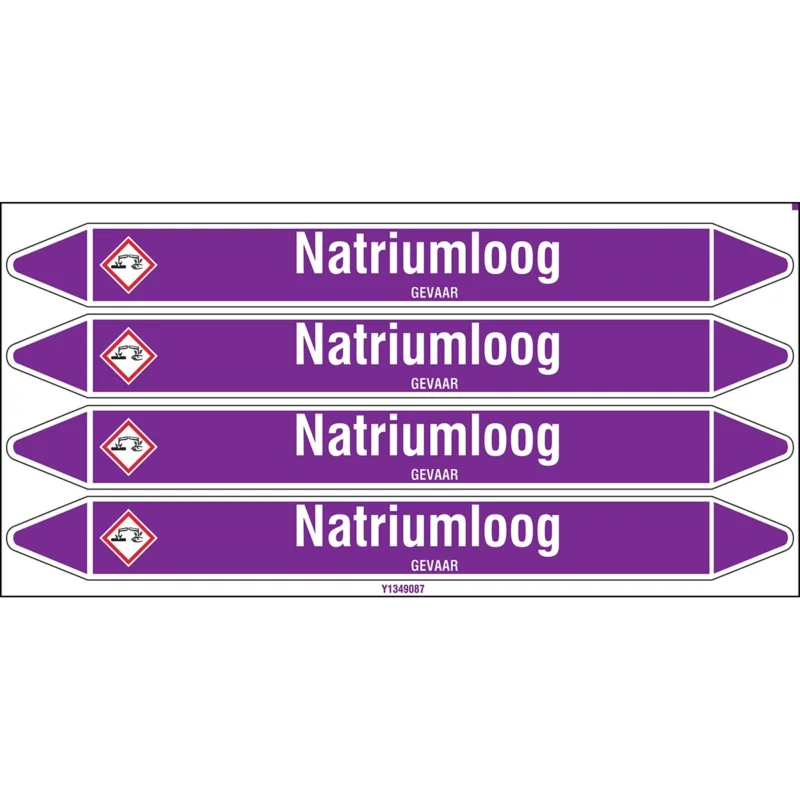 Beperkt Aanbod Brady - Standaard - Individuele leidingmerkers op kaart met geperforeerde pijlen, met pictogrammen - NATRIUMLOOG250X26CARD-T1-P21 - N003934 - 86003934