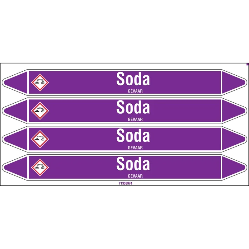 Brady - Standaard - Individuele leidingmerkers op kaart met geperforeerde pijlen, met pictogrammen - SODA250X26CARD-T1-P21 - N003956 - 86003956 Aanbieding