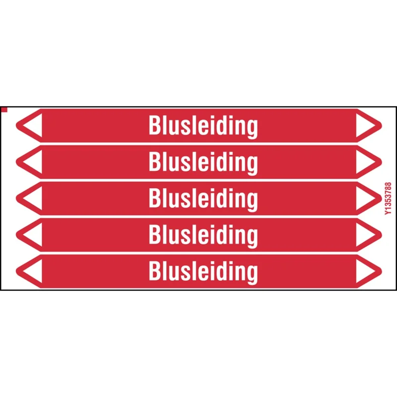 Brady - Standaard - Individuele leidingmerkers op kaart met geperforeerde pijlen, zonder pictogram - BLUSLEIDING150X12CARD-T1-P4 - N003966 - 86003966 Direct Verzonden
