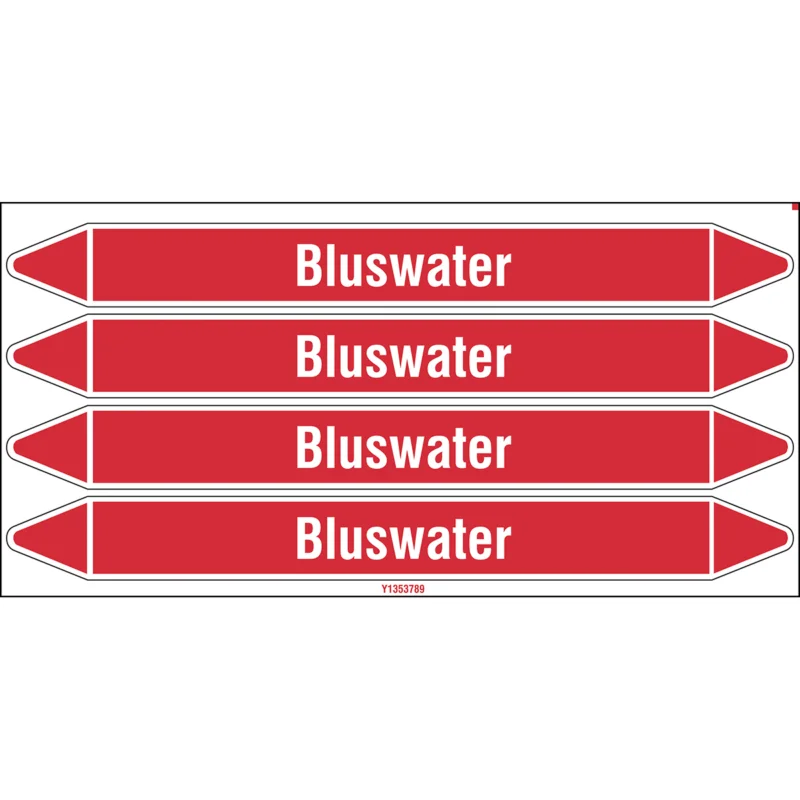 Brady - Leidingmarkering kaart - Individuele leidingmerkers op kaart met geperforeerde pijlen, zonder pictogram - BLUSWATER250X26CARD-T1-P4 - N003982 - 86003982 Tijdelijk Beschikbaar