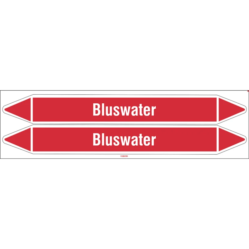 Tijdelijk Beschikbaar Brady - Leidingmarkering kaart - Individuele leidingmerkers op kaart met geperforeerde pijlen, zonder pictogram - BLUSWATER450X52CARD-T1-P4 - N003984 - 86003984