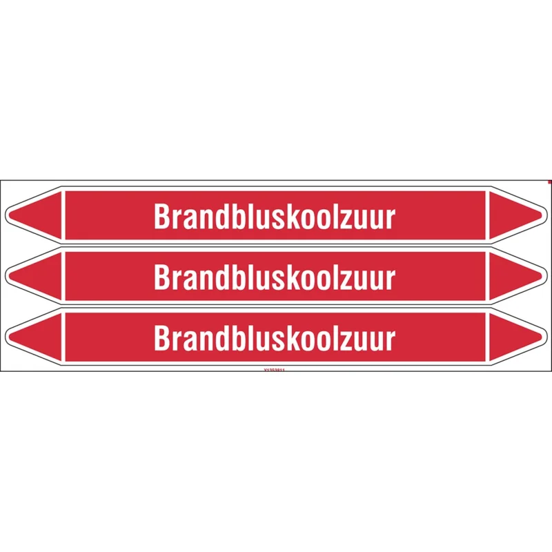 Rechtstreeks Van De Fabrikant Brady - Standaard - Individuele leidingmerkers op kaart met geperforeerde pijlen, zonder pictogram - BRANDBLUSKOOLZUUR355X37CARD-T1-P4 - N003990 - 86003990
