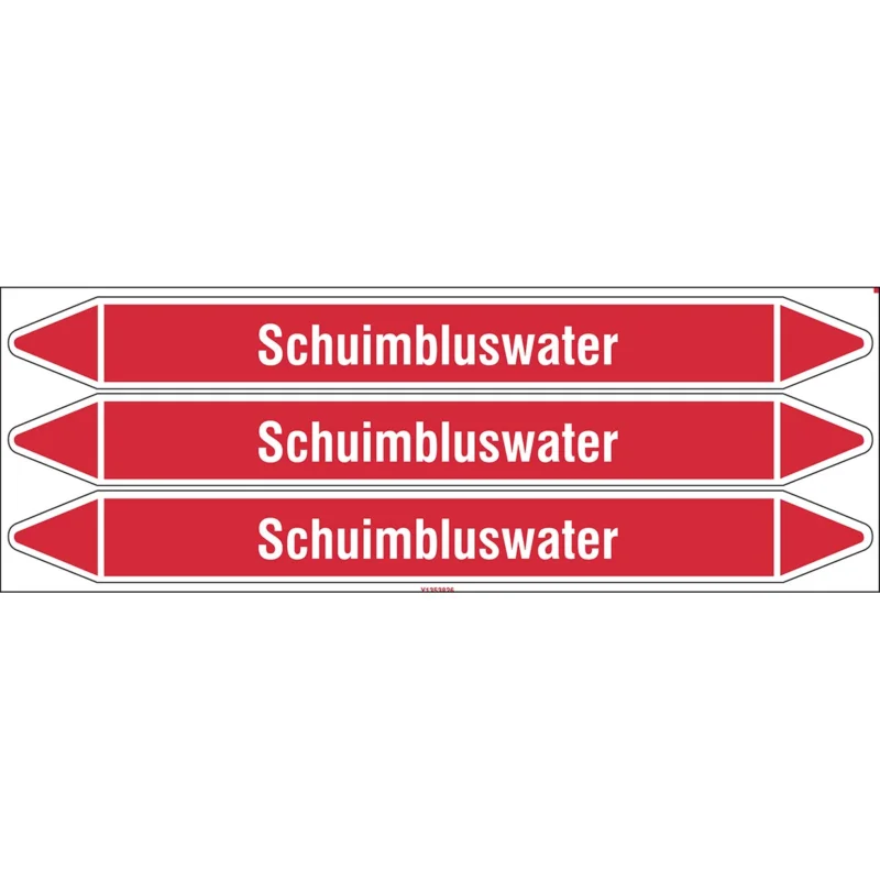 Brady - Standaard - Individuele leidingmerkers op kaart met geperforeerde pijlen, zonder pictogram - SCHUIMBLUSWATER355X37CARD-T1-P4 - N004006 - 86004006 Alleen Vandaag