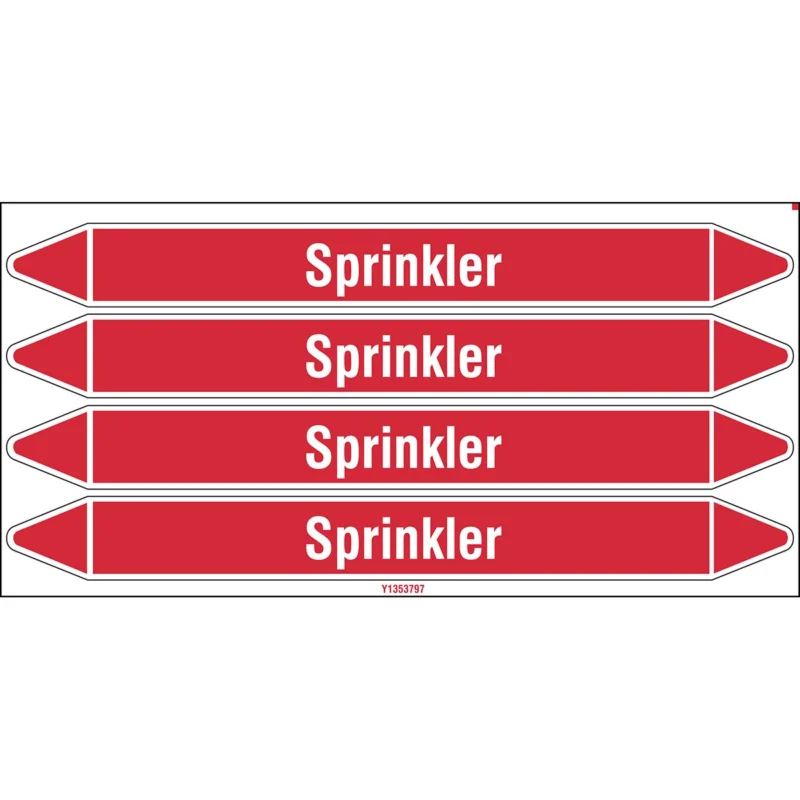 Brady - Leidingmarkering kaart - Individuele leidingmerkers op kaart met geperforeerde pijlen, zonder pictogram - SPRINKLER250X26CARD-T1-P4 - N004014 - 86004014 Goedkoop