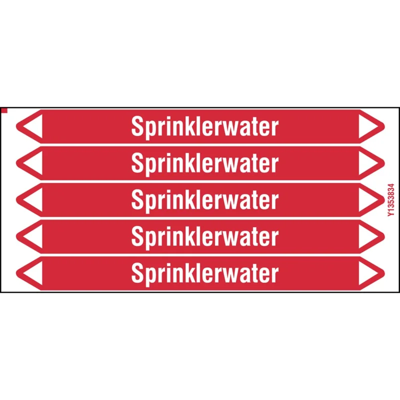 Brady - Standaard - Individuele leidingmerkers op kaart met geperforeerde pijlen, zonder pictogram - SPRINKLERWATER150X12CARD-T1-P4 - N004020 - 86004020 Gereduceerde Prijs