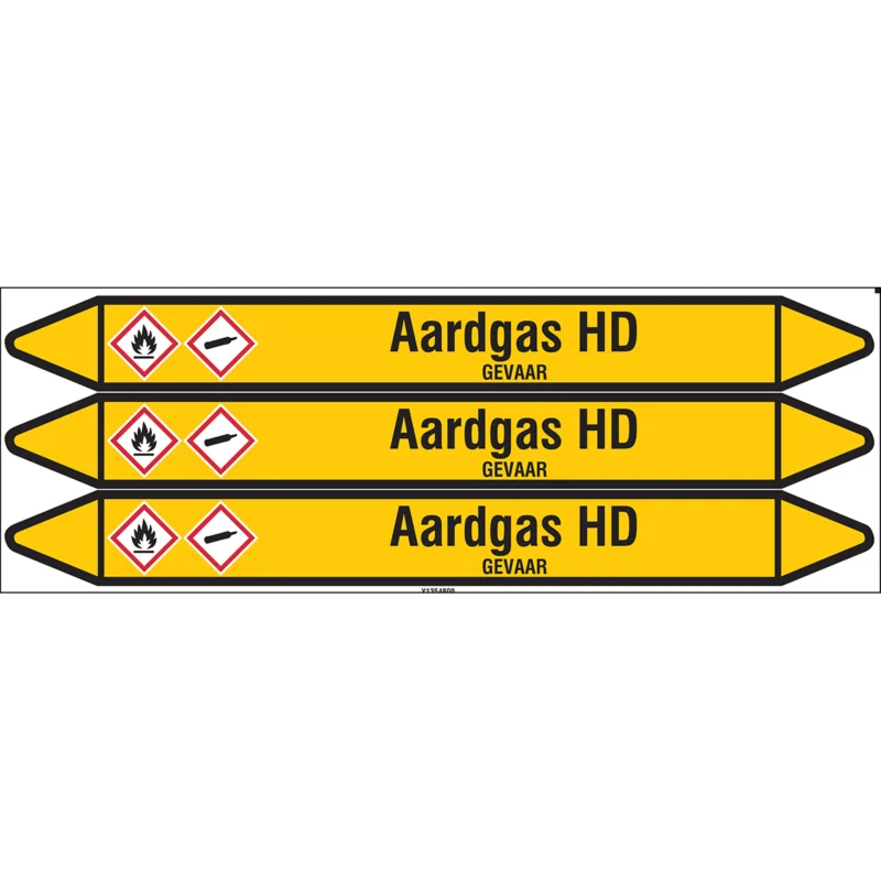 Brady - Standaard - Individuele leidingmerkers op kaart met geperforeerde pijlen, zonder pictogram - AARDGASHD355X37CARD-T1-P2 - N004045 - 86004045 Koopje