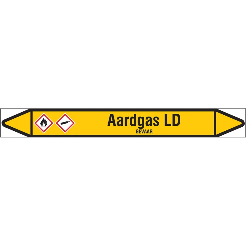 Brady - Leidingmarkering rol - Individuele leidingmerkers op rol met geperforeerde pijlen, zonder pictogram - AARDGASLD355X37RL-T1-LL-P2 - N004057 - 86004057 Op = Op