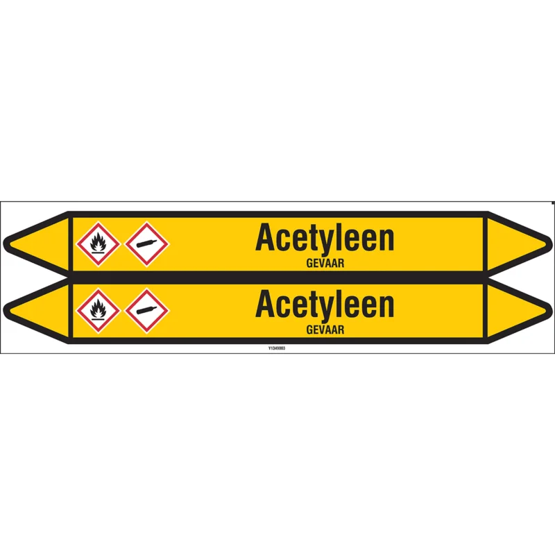 Brady - Standaard - Individuele leidingmerkers op kaart met geperforeerde pijlen, met pictogrammen - ACETYLEEN450X52CARD-T1-P2 - N004064 - 86004064 Korting