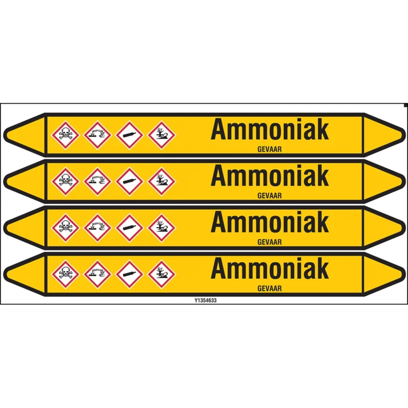Brady - Leidingmarkering kaart - Individuele leidingmerkers op kaart met geperforeerde pijlen, zonder pictogram - AMMONIAK250X26CARD-T1-P2 - N004091 - 86004091 Koop Vandaag