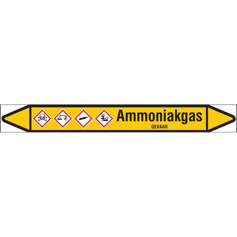 Brady - Leidingmarkering rol - Individuele leidingmerkers op rol met geperforeerde pijlen, zonder pictogram - AMMONIAKGAS450X52RL-T1-LL-P2 - N004109 - 86004109 Laatste Kans
