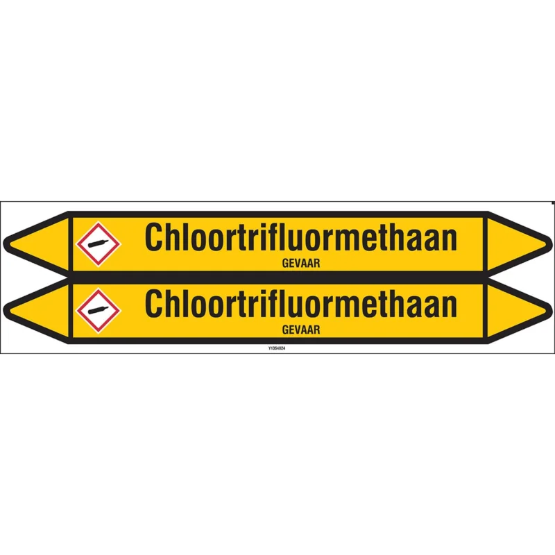 Brady - Standaard - Individuele leidingmerkers op kaart met geperforeerde pijlen, zonder pictogram - CHLOORTRIFLUORMETHAAN450X52CARD-T1-P2 - N004153 - 86004153 Fabrieksprijs
