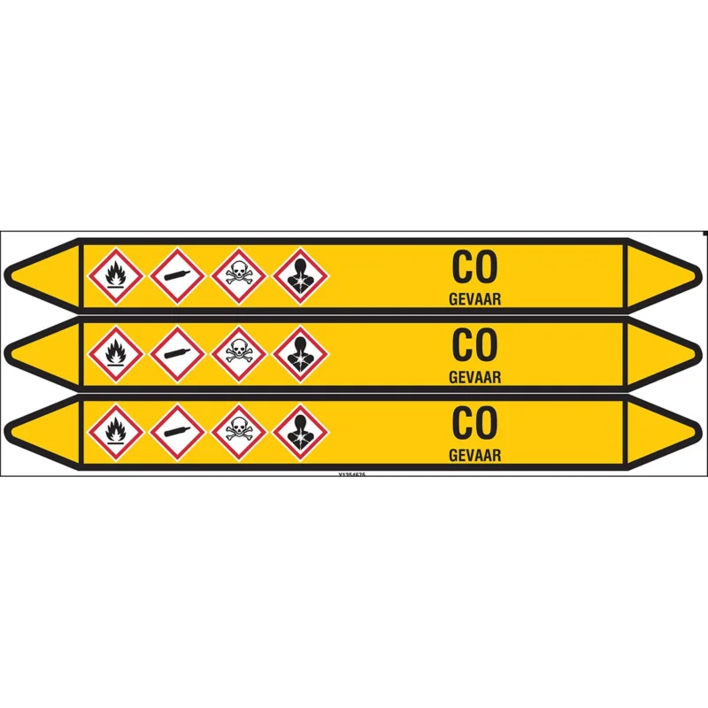 Brady - Standaard - Individuele leidingmerkers op kaart met geperforeerde pijlen, met pictogrammen - CO355X37CARD-T1-P2 - N004161 - 86004161 Meest Verkocht
