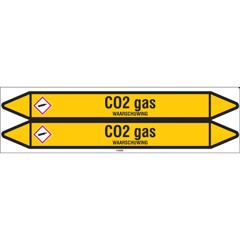 Brady - Standaard - Individuele leidingmerkers op kaart met geperforeerde pijlen, met pictogrammen - CO2GAS450X52CARD-T1-P2 - N004180 - 86004180 Voordeelprijs