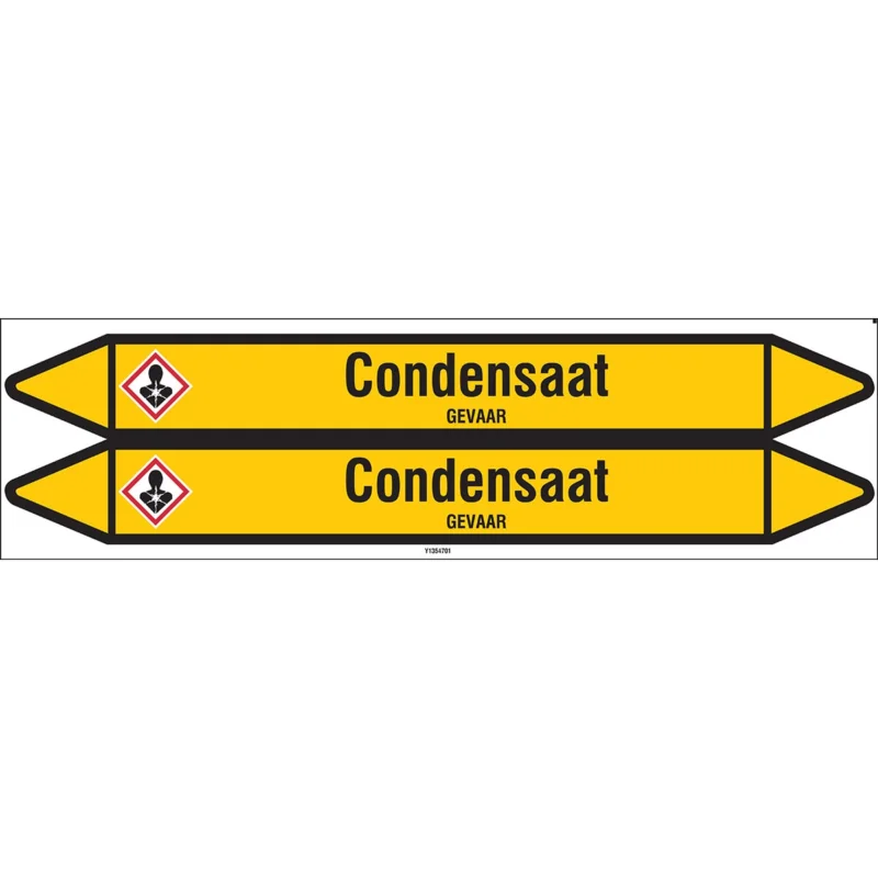 Brady - Standaard - Individuele leidingmerkers op kaart met geperforeerde pijlen, met pictogrammen - CONDENSAAT450X52CARD-T1-P2 - N004191 - 86004191 Shop Nu