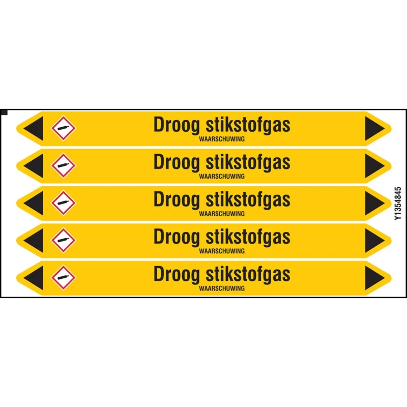 Brady - Standaard - Individuele leidingmerkers op kaart met geperforeerde pijlen, zonder pictogram - DROOGSTIKSTOFGAS150X12CARD-T1-P2 - N004210 - 86004210 Lage Prijs