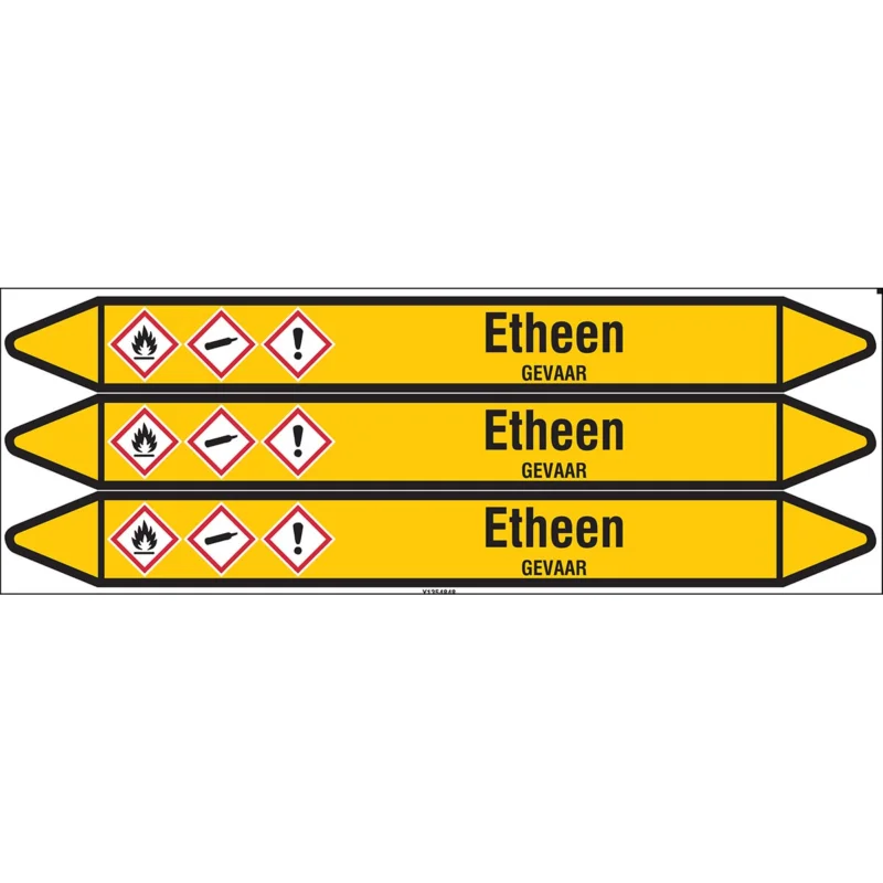 Brady - Standaard - Individuele leidingmerkers op kaart met geperforeerde pijlen, met pictogrammen - ETHEEN355X37CARD-T1-P2 - N004221 - 86004221 Aanbieding