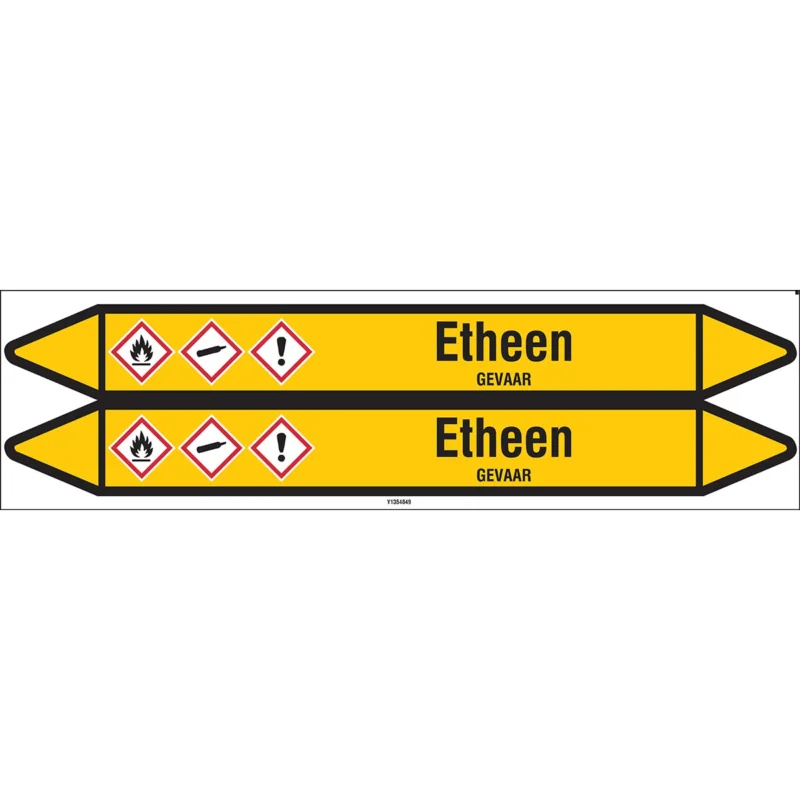 Brady - Standaard - Individuele leidingmerkers op kaart met geperforeerde pijlen, met pictogrammen - ETHEEN450X52CARD-T1-P2 - N004222 - 86004222 Populair
