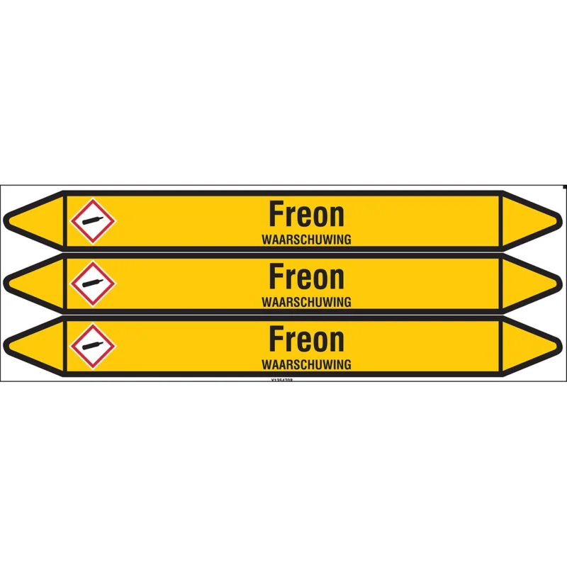 Brady - Standaard - Individuele leidingmerkers op kaart met geperforeerde pijlen, zonder pictogram - FREON355X37CARD-T1-P2 - N004254 - 86004254 Tijdelijk Beschikbaar