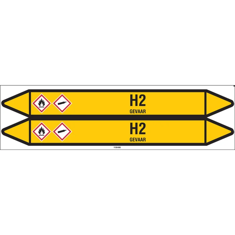 Brady - Standaard - Individuele leidingmerkers op kaart met geperforeerde pijlen, met pictogrammen - H2450X52CARD-T1-P2 - N004300 - 86004300 Betaalbaar